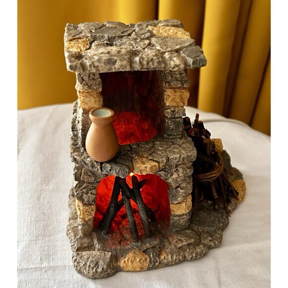 Retired 1998 Fontanini Lighted Fireplace 94802 Village Heirloom Nativity40 - Picture 14 of 15